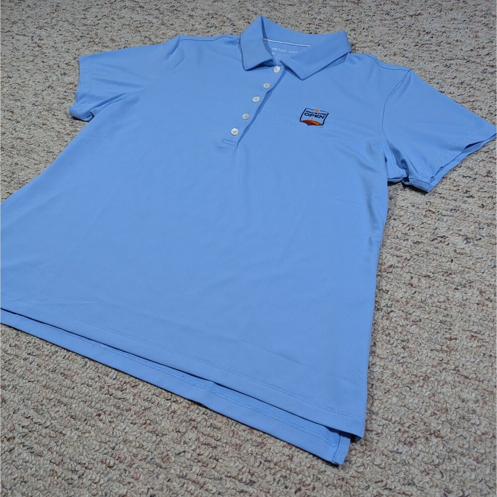 Peter Millar Houston Open Golf Polo Shirt UPF 50+ Womens XL Blue Short Sleeve - Picture 4 of 6
